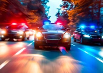 police pursuit scene