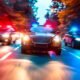 police pursuit scene