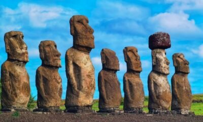 Easter Island moai statues walking