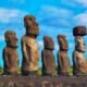 Easter Island moai statues walking