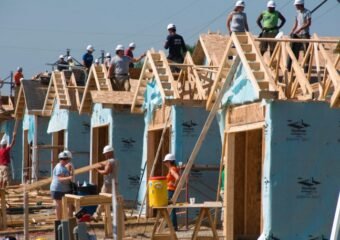 Habitat for Humanity volunteers building home