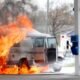 RV fire at gas station