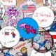 kids designing voting stickers