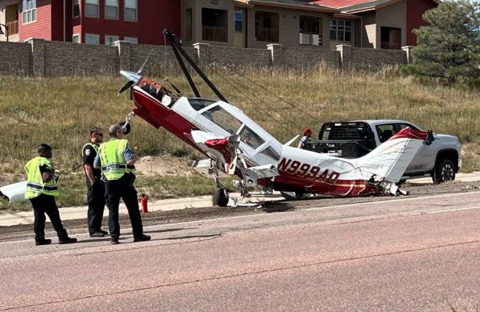 small plane emergency landing Colorado Springs