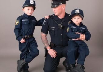 young boy police uniform