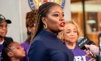 Cori Bush speaking at event