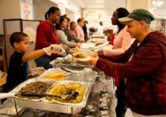Hundreds Flock to St. Mary's Soup Kitchen Thanksgiving Meal