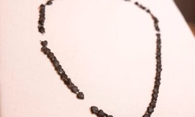 Titanic black glass necklace