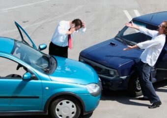car crash intersection scene