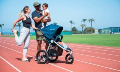 runner pushing stroller