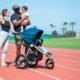 runner pushing stroller