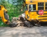 school bus crash scene