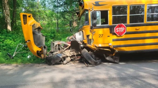 school bus crash scene