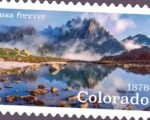 Colorado mountains stamp