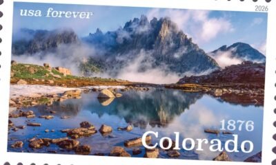 Colorado mountains stamp