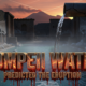 A viral, hyper-realistic YouTube thumbnail with a dramatic ancient-Roman ruin atmosphere. The background is the shadowed interior of Pompeii's Republican Baths filled with steaming turquoise water and thick white limescale crusts on stone walls, while distant Mount Vesuvius looms under a blood-red sunset sky with faint smoke trails. The composition uses a low-angle cinematic shot to focus on the main subject: a massive cracked Roman lead pipe dripping mineral-heavy water into an ancient bath pool. The image features massive 3D typography with strict hierarchy: The Primary Text reads exactly: 'Pompeii Water'. This text is massive, the largest element in the frame, rendered in weathered bronze with glowing orange magma cracks running through the letters. The Secondary Text reads exactly: 'Predicted The Eruption'. This text is significantly smaller, positioned below the main text with a thick crimson blood-drip border and subtle ash particles falling across it. The text materials correspond to the story's concept. Crucial Instruction: There is absolutely NO other text, numbers, watermarks, or subtitles in this image other than these two specific lines. 8k, Unreal Engine 5, cinematic render