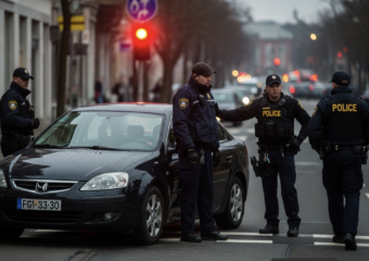 A viral, hyper-realistic YouTube thumbnail with a dramatic Western Colorado atmosphere. The background is a quiet Grand Junction neighborhood at golden hour with police vehicles parked across sunlit streets and subtle emergency lights casting red and blue glows. The composition uses a low-angle shot to focus on the main subject: a police badge and radio microphone placed prominently on asphalt. The image features massive 3D typography with strict hierarchy: The Primary Text reads exactly: 'CRISIS OVER'. This text is massive, the largest element in the frame, rendered in polished chrome with subtle emergency light reflections to look like a high-budget 3D render. The Secondary Text reads exactly: 'Shelter Lifted'. This text is significantly smaller, positioned below the main text. It features a thick white border with red glow outline to contrast against the background. The text materials correspond to the story's concept. Crucial Instruction: There is absolutely NO other text, numbers, watermarks, or subtitles in this image other than these two specific lines. 8k, Unreal Engine 5, cinematic render.