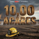 A viral, hyper-realistic YouTube thumbnail with a Crisis News atmosphere. The background is a vast, charred Colorado prairie landscape with smoldering smoke and dramatic storm clouds clearing in the distance with Cinematic Lighting. The composition uses a Low Angle to focus on the main subject: a weathered, dirty Yellow Firefighter Helmet resting on the ground. The image features massive 3D typography with strict hierarchy: The Primary Text reads exactly: '10,000 ACRES'. This text is massive, the largest element in the frame, rendered in Charred Wood and Ember texture to look like a high-budget 3D render. The Secondary Text reads exactly: 'CONTAINED'. This text is significantly smaller, positioned below or next to the main text. It features a thick, distinct Neon Green border/outline (sticker style) to contrast against the background. Make sure text 2 is always different theme, style, effect and border compared to text 1.