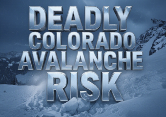 A viral, hyper-realistic YouTube thumbnail with a dark, stormy winter mountain atmosphere. The background is a menacing Colorado high country ridge buried in fresh powder under heavy gray storm clouds with blowing snow and dim blue lighting. The composition uses a dramatic low-angle shot to focus on the main subject: a massive cracked snow slab breaking away from the slope with chunks flying. The image features massive 3D typography with strict hierarchy: The Primary Text reads exactly: 'DEADLY COLORADO AVALANCHE RISK'. This text is massive, the largest element in the frame, rendered in ice-blue chrome with frozen frost edges to look like a high-budget 3D render. The Secondary Text reads exactly: 'Level 3 Danger This Weekend'. This text is significantly smaller, positioned below the main text. It features a thick, glowing red border/outline (sticker style) to contrast against the background. Make sure text 2 is always different theme, style, effect and border compared to text 1. The text materials correspond to the story's concept. Crucial Instruction: There is absolutely NO other text, numbers, watermarks, or subtitles in this image other than these two specific lines. 8k, Unreal Engine 5, cinematic render