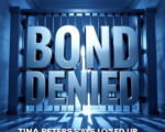 A viral, hyper-realistic YouTube thumbnail with a dramatic political atmosphere. The background is a cold Colorado courthouse hallway at dusk with harsh blue lighting and long shadows. The composition uses a low-angle shot to focus on the main subject: a massive steel prison door slamming shut. The image features massive 3D typography with strict hierarchy: The Primary Text reads exactly: 'BOND DENIED'. This text is massive, the largest element in the frame, rendered in cold chrome metal with sharp edges and realistic reflections. The Secondary Text reads exactly: 'Tina Peters Stays Locked Up'. This text is significantly smaller, positioned below the main text with a bold red outline and slight glow effect to stand out. The text materials correspond to the story's concept. Crucial Instruction: There is absolutely NO other text, numbers, watermarks, or subtitles in this image other than these two specific lines. 8k, Unreal Engine 5, cinematic render.