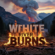 A viral, hyper-realistic YouTube thumbnail with a dramatic wildfire-prevention atmosphere. The background is a rugged Colorado mountain landscape at golden hour with dense pine forests and distant peaks under a huge plume of white smoke rising from controlled flames on the slope. The composition uses a low-angle cinematic shot to focus on the main subject: massive realistic flames licking through forest floor fuels with bright orange fire and glowing embers. Image size should be 3:2. The image features massive 3D typography with strict hierarchy: The Primary Text reads exactly: 'White River Burns'. This text is massive, the largest element in the frame, rendered in blazing molten metal with fire particles and heat distortion to look like a high-budget 3D render. The Secondary Text reads exactly: 'Starting Next Week'. This text is significantly smaller, positioned below the main text. It features a thick, glowing red border/outline (sticker style) to contrast against the smoky background. Make sure text 2 is always different theme, style, effect and border compared to text 1.