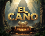 A viral, hyper-realistic YouTube thumbnail with a mysterious ancient temple atmosphere. The background is a misty Panama jungle at golden hour with dramatic shafts of light cutting through massive ceiba trees and faint stone monoliths covered in moss. The composition uses a dramatic low-angle shot to focus on the main subject: a gleaming pre-Columbian gold breastplate with embossed supernatural creature floating above an open tomb filled with glowing ceramics and whale-tooth ivory. Image size should be 3:2. The image features massive 3D typography with strict hierarchy: The Primary Text reads exactly: 'EL CAÑO GOLD'. This text is massive, the largest element in the frame, rendered in molten liquid gold with realistic drips and reflections to look like a high-budget 3D render. The Secondary Text reads exactly: 'Richest Tomb Ever Found'. This text is significantly smaller, positioned below the main text with a thick electric-blue glowing border and subtle lightning effect to contrast against the background. Make sure text 2 is always different theme, style, effect and border compared to text 1. The text materials correspond to the story's concept. Crucial Instruction: There is absolutely NO other text, numbers, watermarks, or subtitles in this image other than these two specific lines. 8k, Unreal Engine 5, cinematic render