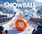 A viral, hyper-realistic YouTube thumbnail with a high-energy winter sports atmosphere. The background is a sun-drenched Powderhorn Mountain Resort slope packed with excited spectators as thousands of bright orange balls cascade down the snow in a massive colorful avalanche with dramatic powder clouds. The composition uses a dramatic low-angle shot from the finish line looking uphill to focus on the main subject: a giant, perfectly spherical numbered orange foam ball leading the charge. Image size should be 3:2. The image features massive 3D typography with strict hierarchy: The Primary Text reads exactly: '10TH SNOWBALL'. This text is massive, the largest element in the frame, rendered in icy chrome with frost and snow particles to look like a high-budget 3D render. The Secondary Text reads exactly: 'RECORD $42K'. This text is significantly smaller, positioned below the main text. It features a thick, glowing red border/outline (sticker style) to contrast against the background. Make sure text 2 is always different theme, style, effect and border compared to text 1.