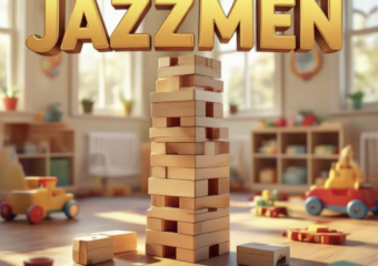 A viral, hyper-realistic YouTube thumbnail with a warm community atmosphere. The background is a cozy daycare room filled with colorful toys and sunlight streaming through windows with soft golden lighting. The composition uses a low angle to focus on the main subject: a detailed wooden building block tower symbolizing growth and stability. Image size should be 3:2. The image features massive 3D typography with strict hierarchy: The Primary Text reads exactly: 'Jazzmen Blanks'. This text is massive, the largest element in the frame, rendered in warm gold to look like a high-budget 3D render. The Secondary Text reads exactly: 'Beats Funding Cuts'. This text is significantly smaller, positioned below or next to the main text. It features a thick, distinct color border/outline (sticker style) to contrast against the background. Make sure text 2 is always different theme, style, effect and border compared to text 1. The text materials correspond to the story's concept. Crucial Instruction: There is absolutely NO other text, numbers, watermarks, or subtitles in this image other than these two specific lines. 8k, Unreal Engine 5, cinematic render.