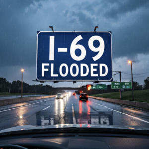 Flooding Slows I-69 Traffic in Fort Wayne as Storms Hit