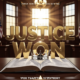 A viral, hyper-realistic YouTube thumbnail with a dramatic courtroom victory atmosphere. The background is the Indiana Statehouse chamber filled with golden afternoon light streaming through tall windows. The composition uses a powerful low angle to focus on the main subject: a gleaming silver crown resting on an open law book. Image size should be 3:2. The image features massive 3D typography with strict hierarchy: The Primary Text reads exactly: 'JUSTICE WON'. This text is massive, the largest element in the frame, rendered in polished gold chrome to look like a high-budget 3D render. The Secondary Text reads exactly: 'Grace Fights Back'. This text is significantly smaller, positioned below the main text. It features a thick white glow border with red outline to contrast against the background. 8k, Unreal Engine 5, cinematic render.