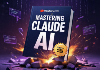 A viral, hyper-realistic YouTube thumbnail with a sleek tech atmosphere. The background is a dramatic dark gradient workspace with floating holographic code streams and subtle Claude purple accents with cinematic rim lighting. The composition uses a low-angle heroic shot to focus on the main subject: a premium hardcover book titled "Mastering Claude AI" dramatically bursting through cracked concrete with orange Amazon Best-Seller badge exploding outward. Image size should be 3:2. The image features massive 3D typography with strict hierarchy: The Primary Text reads exactly: 'MASTERING CLAUDE AI'. This text is massive, the largest element in the frame, rendered in liquid chrome with purple glow to look like a high-budget 3D render. The Secondary Text reads exactly: '#1 BEST SELLER'. This text is significantly smaller, positioned below the main text. It features a thick, glowing orange border/outline (sticker style) to contrast against the background. Make sure text 2 is always different theme, style, effect and border compared to text 1. The text materials correspond to the story's concept. Crucial Instruction: There is absolutely NO other text, numbers, watermarks, or subtitles in this image other than these two specific lines. 8k, Unreal Engine 5, cinematic render.