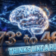 A viral, hyper-realistic YouTube thumbnail with a sleek cyberpunk tech atmosphere. The background is a vast dark neural network cosmos with glowing blue reasoning chains weaving through floating mathematical equations and code fragments, dramatic rim lighting from a distant supernova. The composition uses a dramatic low-angle shot to focus on the main subject: a massive, intricate crystalline brain made of pure light and circuitry. Image size should be 3:2. The image features massive 3D typography with strict hierarchy: The Primary Text reads exactly: 'o1'. This text is massive, the largest element in the frame, rendered in molten liquid mercury chrome to look like a high-budget 3D render. The Secondary Text reads exactly: 'THINKS LIKE A HUMAN'. This text is significantly smaller, positioned below the main text. It features a thick, electric cyan glowing border/outline (sticker style) to contrast against the background. Make sure text 2 is always different theme, style, effect and border compared to text 1. The text materials correspond to the story's concept. Crucial Instruction: There is absolutely NO other text, numbers, watermarks, or subtitles in this image other than these two specific lines. 8k, Unreal Engine 5, cinematic render.