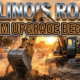 A viral, hyper-realistic YouTube thumbnail with a dramatic urban construction atmosphere. The background is a busy Fort Wayne street at golden hour with orange sunset light cutting through dust clouds from active road work, lens flares, and warm Indiana sky. The composition uses a low-angle heroic shot to focus on the main subject: a massive, gleaming construction excavator dramatically breaking ground. Image size should be 3:2. The image features massive 3D typography with strict hierarchy: The Primary Text reads exactly: 'ILLINOIS ROAD'. This text is massive, the largest element in the frame, rendered in polished chrome metal with realistic reflections and edge wear to look like a high-budget 3D render. The Secondary Text reads exactly: '$9M UPGRADE BEGINS'. This text is significantly smaller, positioned below the main text. It features a thick, glowing orange border/outline (sticker style) to contrast against the background. Make sure text 2 is always different theme, style, effect and border compared to text 1.