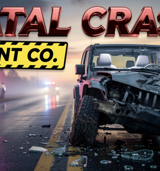 Grant County Indiana fatal head on Jeep crash scene