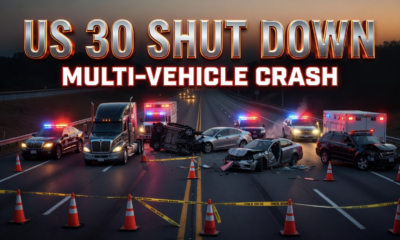 multi-vehicle crash US 30 westbound Columbia City Indiana