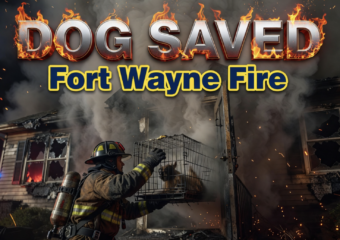 Fort Wayne firefighter dog rescue house fire scene