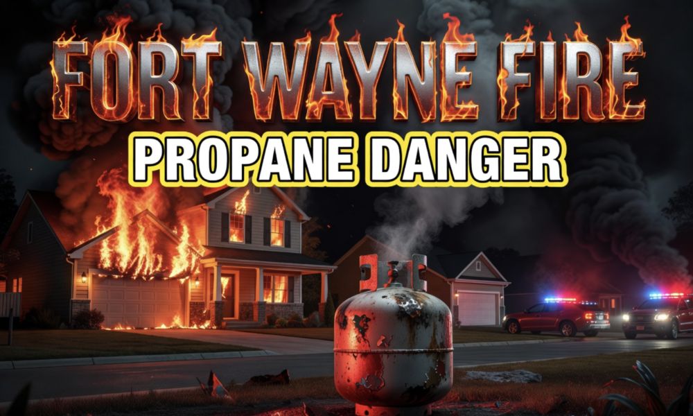 Fort Wayne northwest side house fire propane tank garage