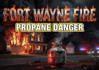 Fort Wayne northwest side house fire propane tank garage