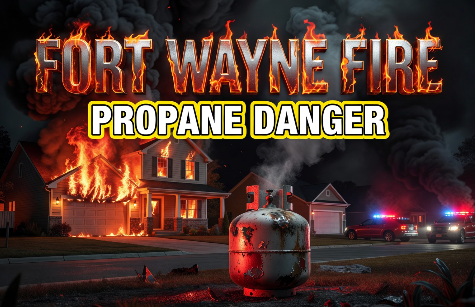 Fort Wayne northwest side house fire propane tank garage
