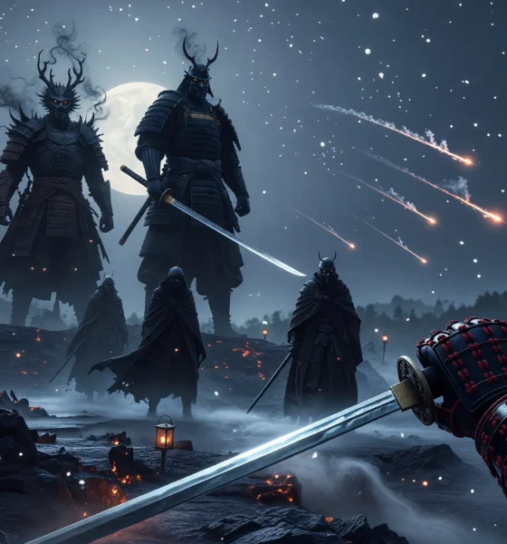 Ghost of Yotei Legends Raid four-player co-op fight versus Dragon and Saito.