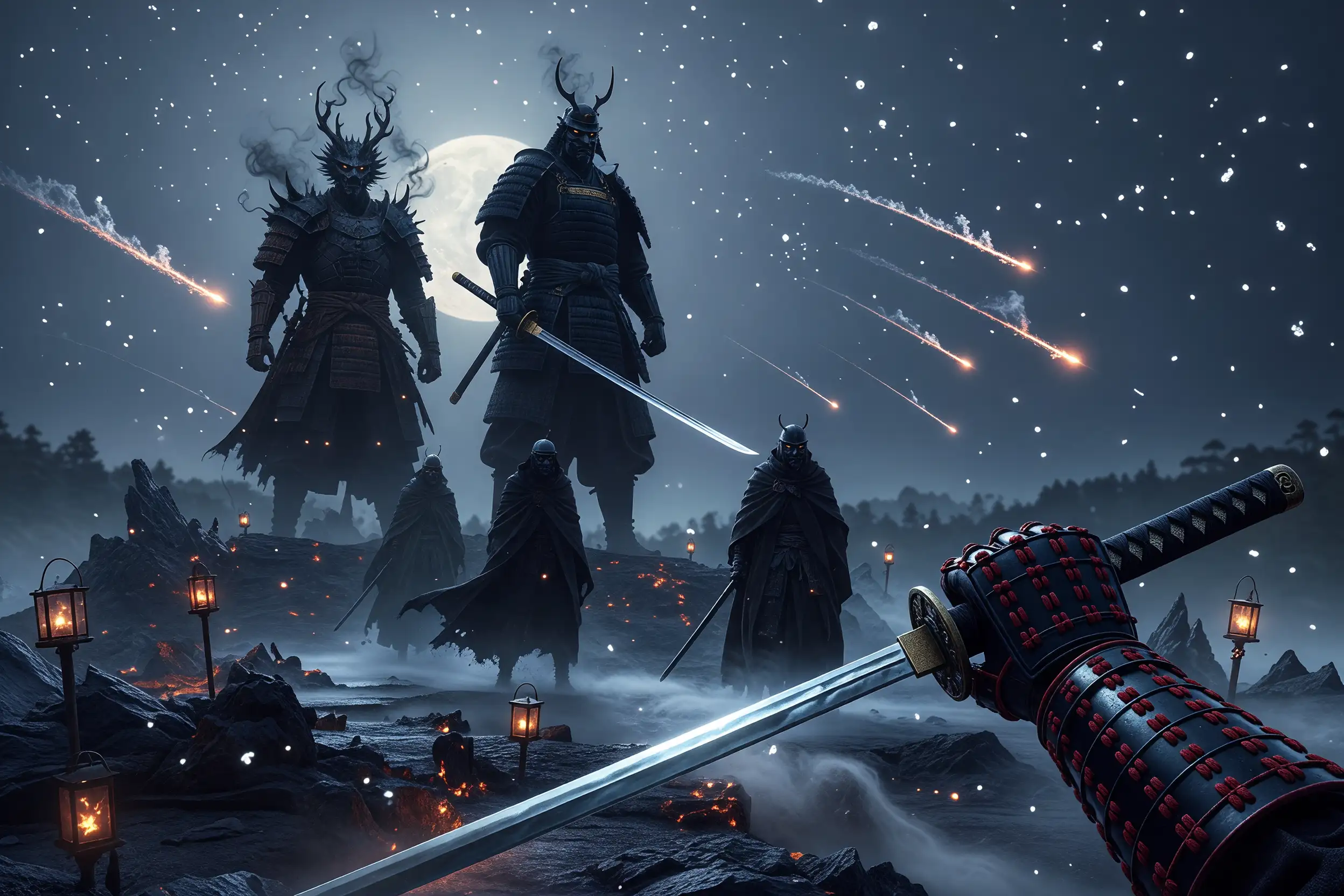 Ghost of Yotei Legends Raid four-player co-op fight versus Dragon and Saito.