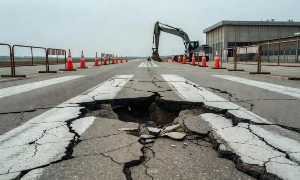 LaGuardia Airport runway sinkhole closes Runway 4/22 amid Memorial Day travel disruptions.