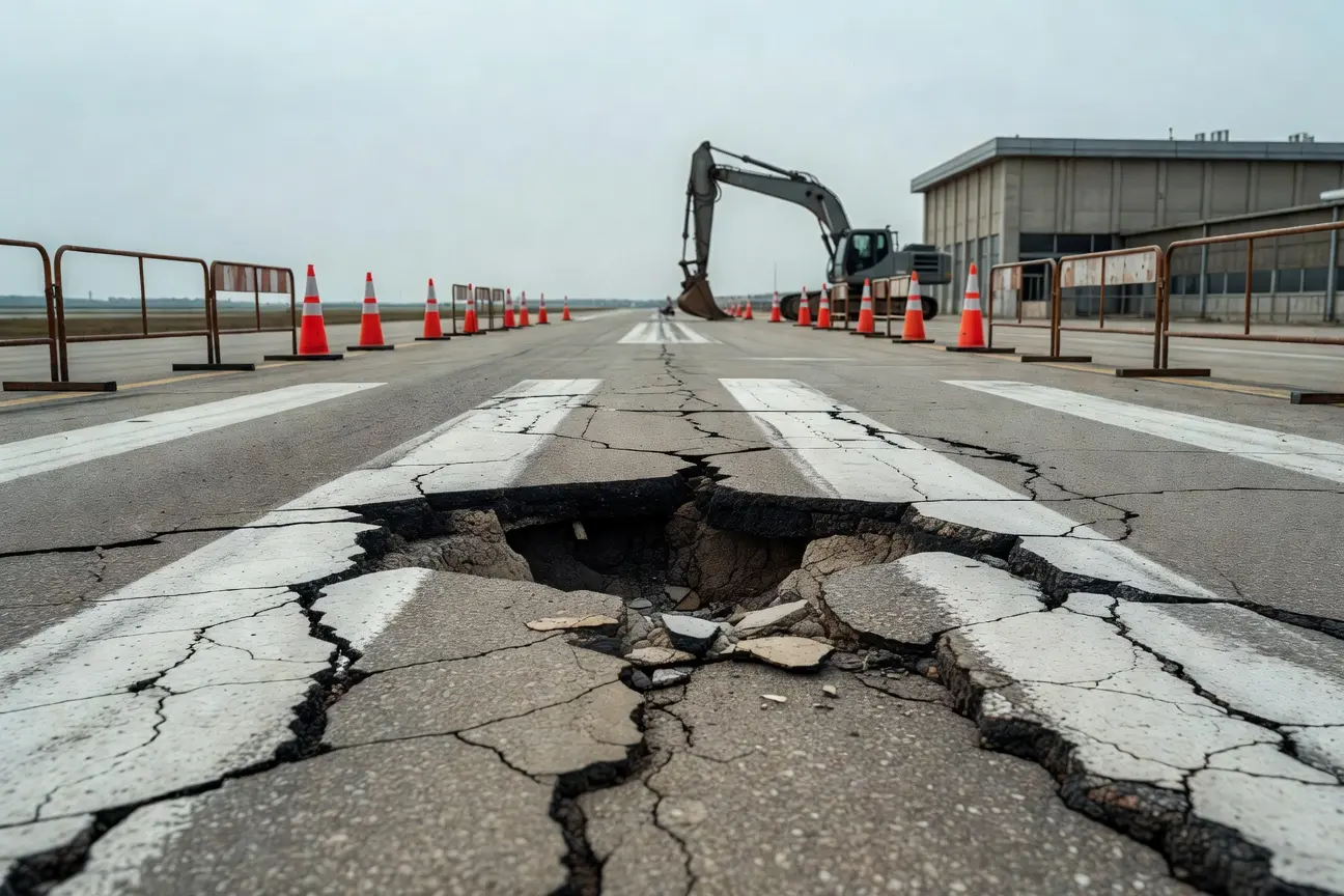 LaGuardia Airport runway sinkhole closes Runway 4/22 amid Memorial Day travel disruptions.