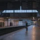 Long Island Rail Road strike empty platform commuter disruption in New York.