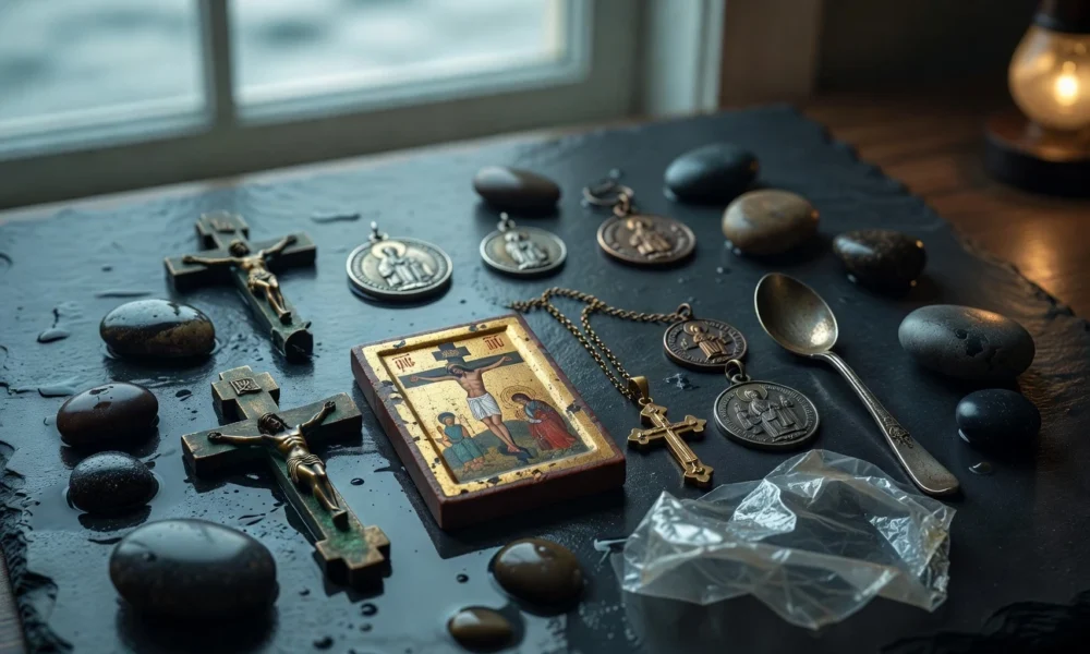 River Wear hoard of religious artifacts linked to Archbishop Michael Ramsey of Canterbury.