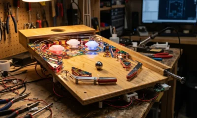 Space Cadet pinball physical 3D-printed table build by hobbyist CNCDan.