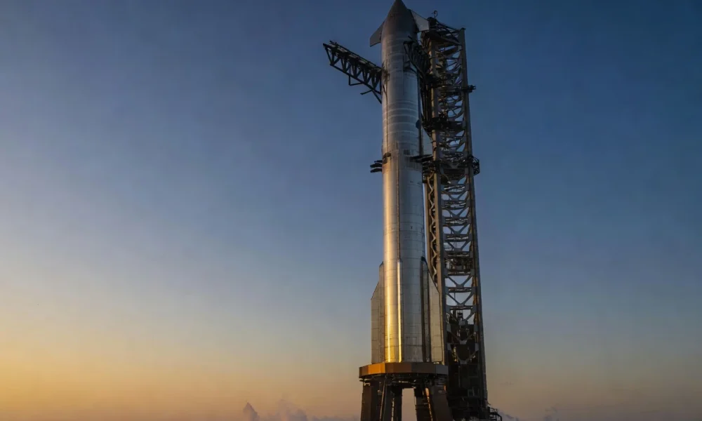 SpaceX Starship V3 stacked on Pad 2 ahead of Flight 12 Starbase launch.