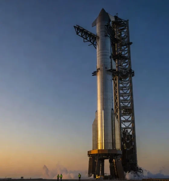 SpaceX Starship V3 stacked on Pad 2 ahead of Flight 12 Starbase launch.