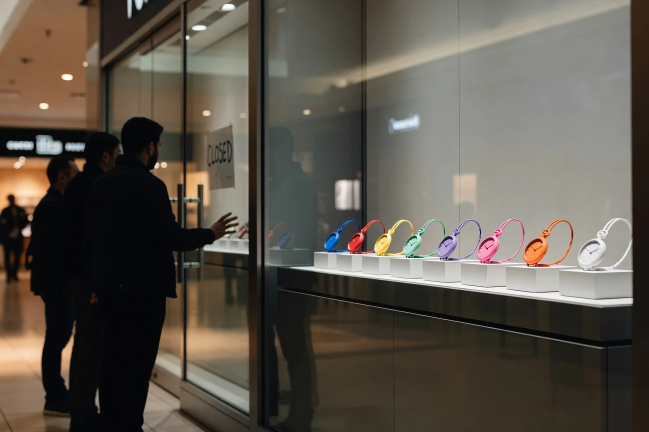 Swatch Royal Pop pocket watch launch closes Cherry Creek and 19 US stores.