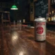 Vintage Schlitz beer can on a wooden bar marking the brand's final 175-year brew batch.